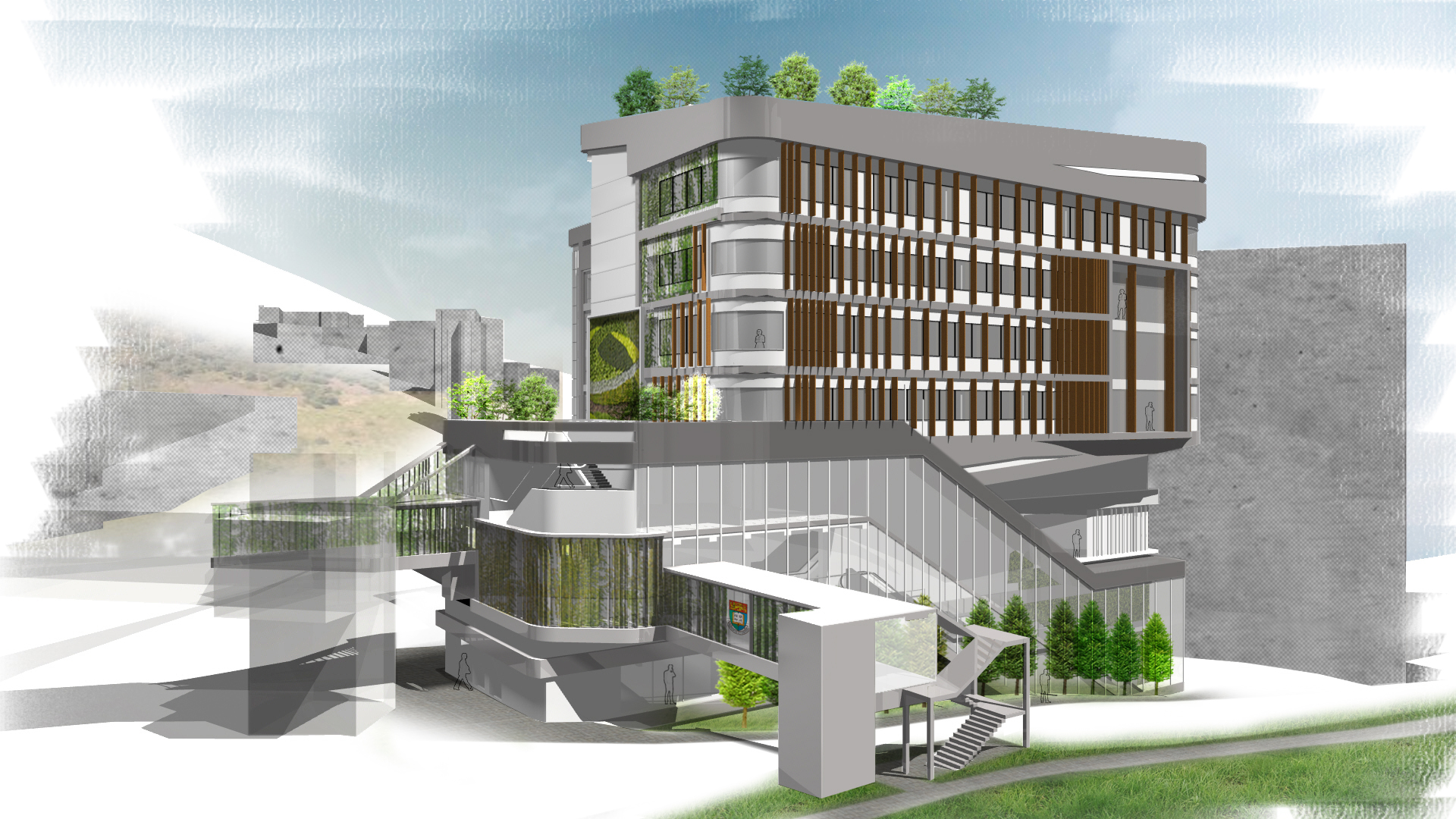 Concept art of HKU medical campus development.