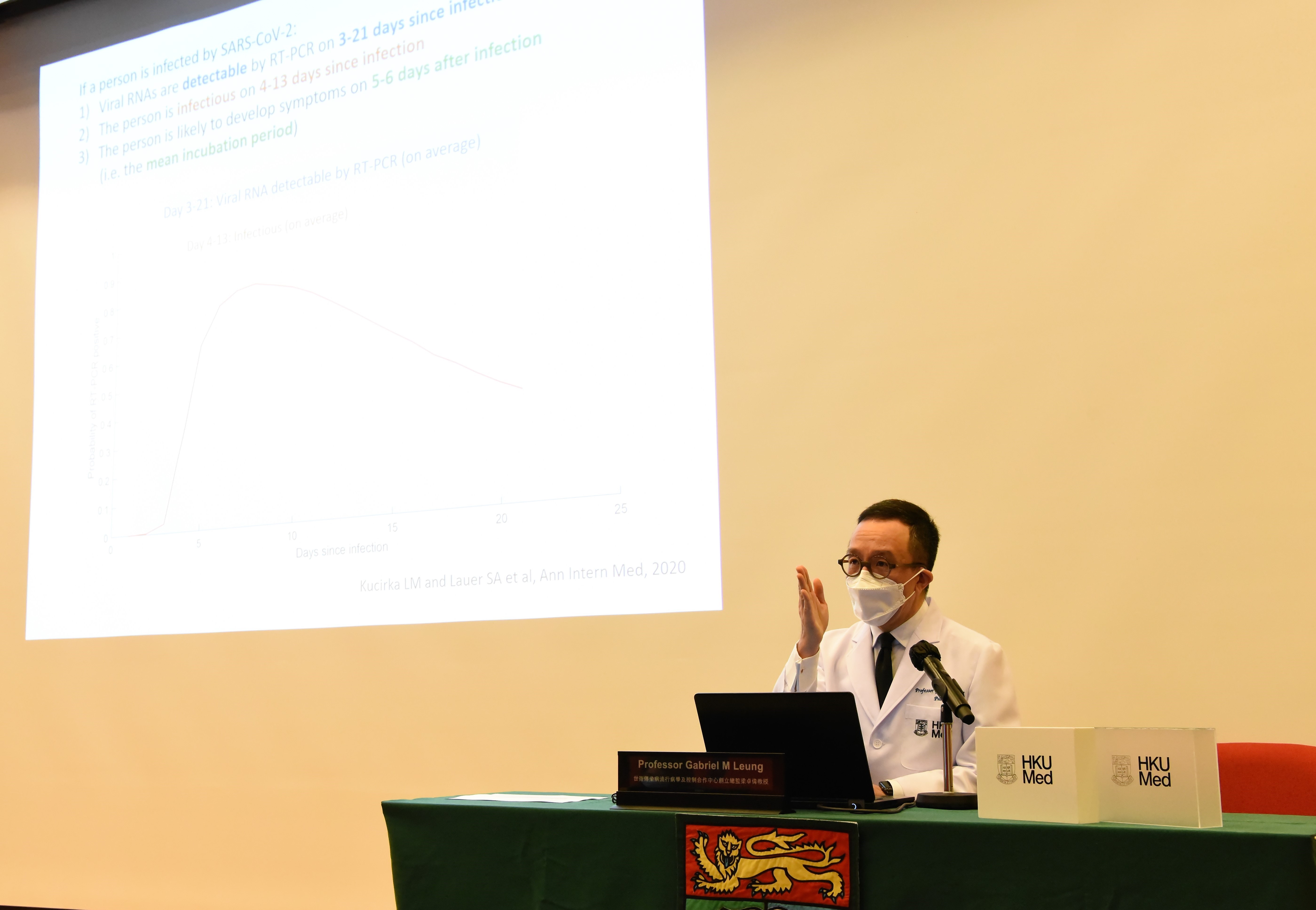 Professor Gabriel Leung at the media briefing.