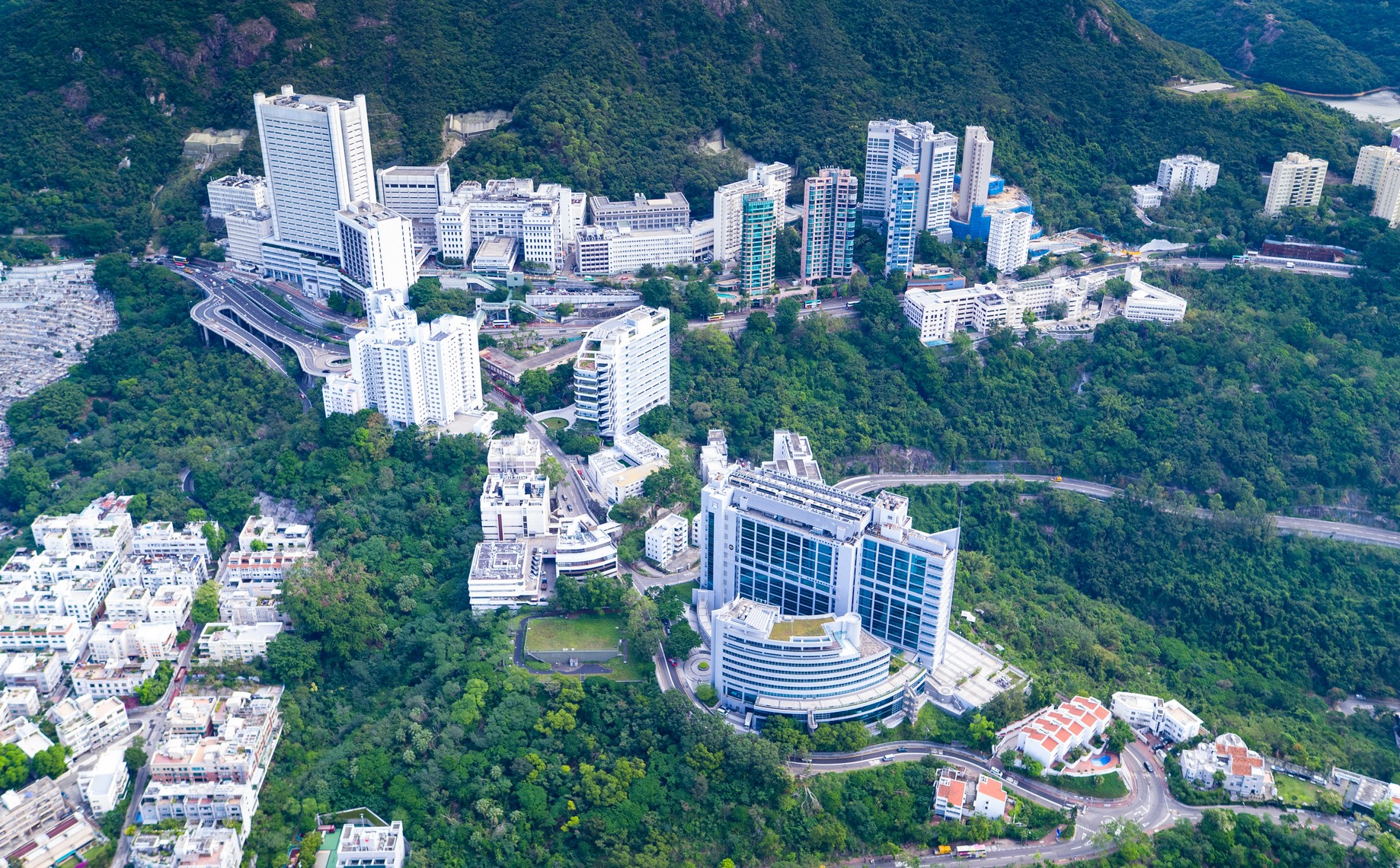 Aerial view of the Medical Campus of HKU.