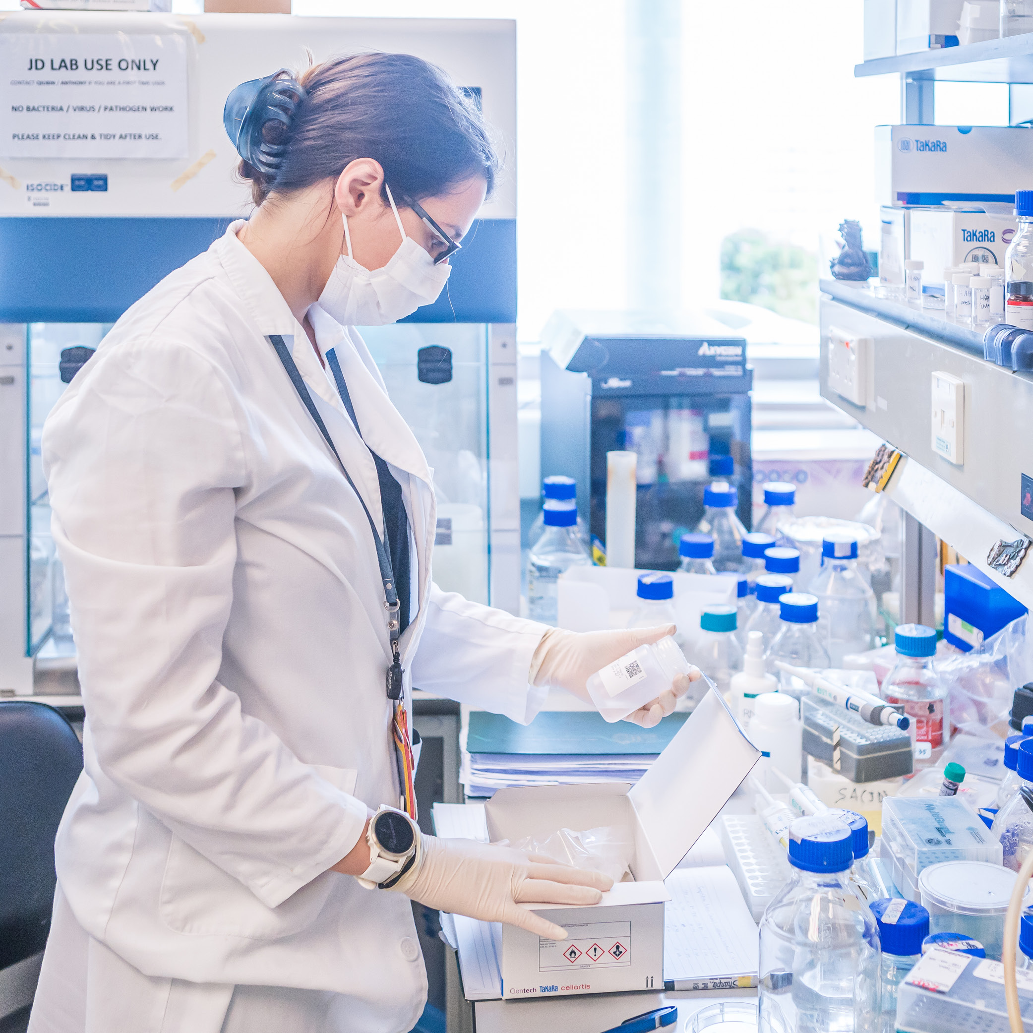 Researcher working in a lab.