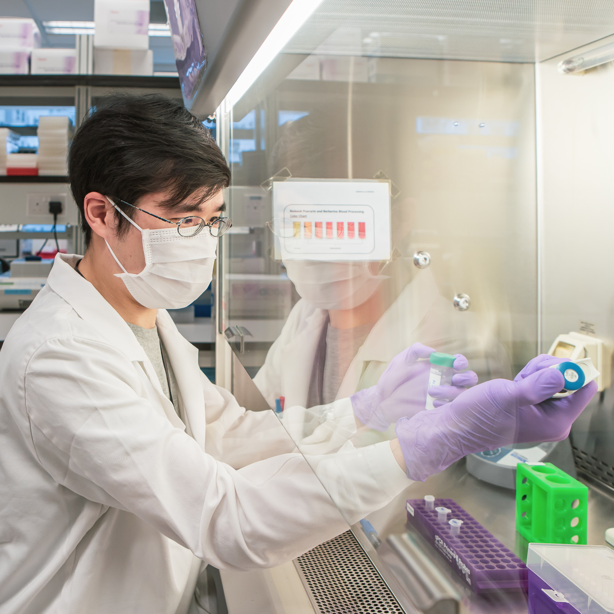 A researcher working in a lab.