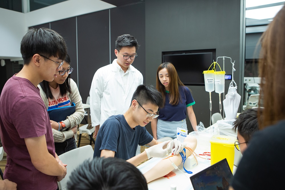 Students learning in a simulation laboratory.